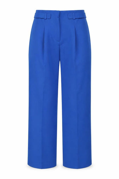 Tu Women Blue 10S Pleated Straight Leg Trousers