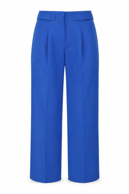 Tu Women Blue 10S Pleated Straight Leg Trousers