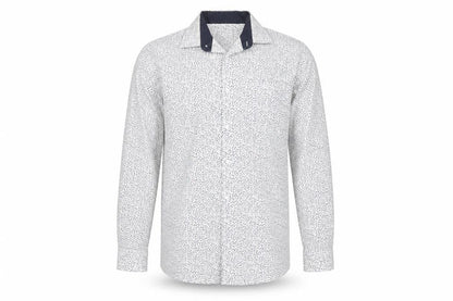 Tailoring by F&F Men's Blue Floral Slim Fit Long Sleeve Button-Up Shirt M