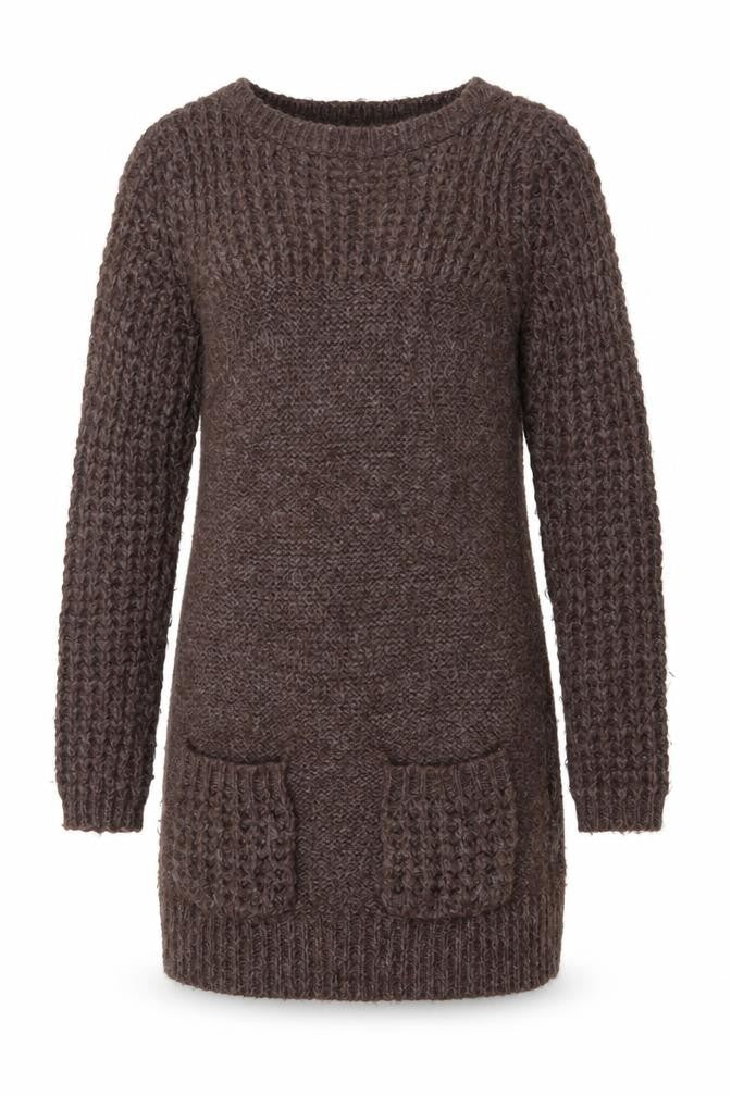 New Look Women Brown Acrylic Knit Jumper Dress Size 8