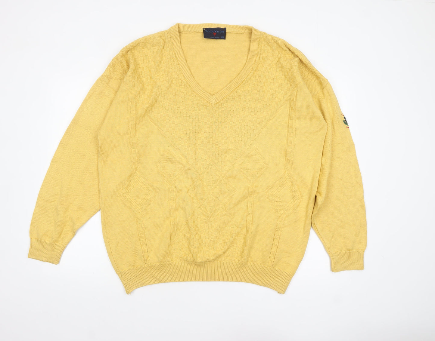 Mens UK Size 2XL Tricot Marine Yellow Pullover Jumper