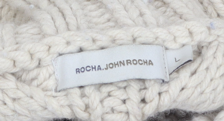 Mens UK Size L Rocha.John Rocha Beige Pullover Jumper