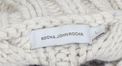 Mens UK Size L Rocha.John Rocha Beige Pullover Jumper