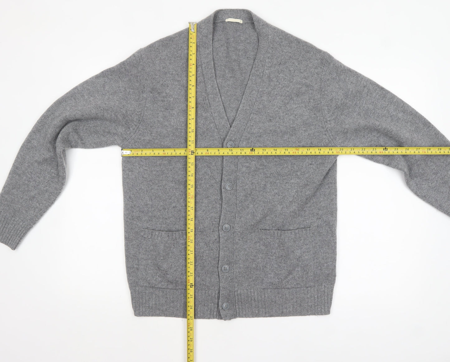 Mens UK Size M GU Grey Cardigan Jumper