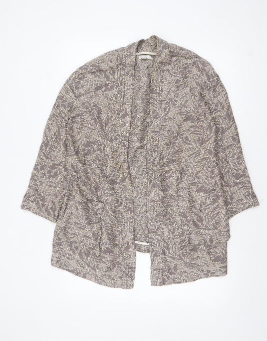 Intropia Women’s Beige Tweed Open Front Blazer Size 10