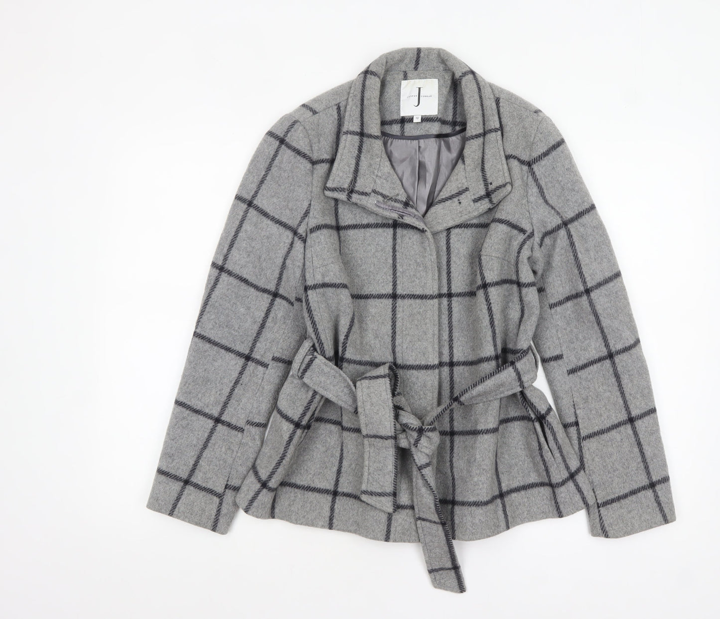 Womens UK Size 10 Jasper Conran Grey Overcoat