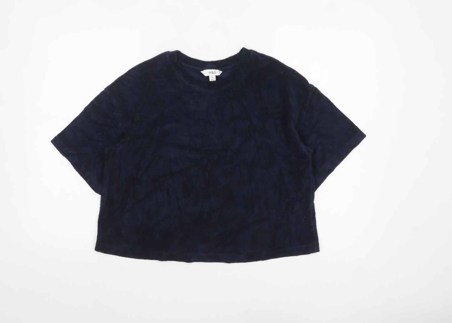 Womens UK Size 10 Marks and Spencer Blue Basic T-Shirt
