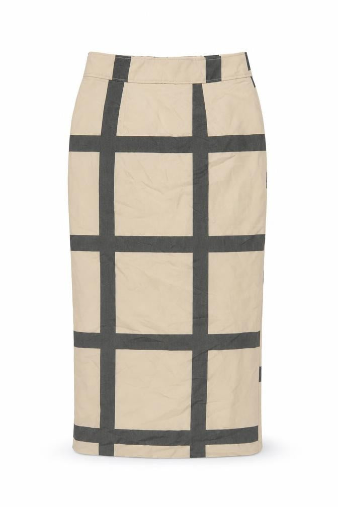 ASOS DESIGN Women's Beige Check Midi Pencil Skirt Size 10