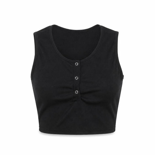 Nasty Gal Women’s Black Cropped Tank Top Size 4 Slim Fit