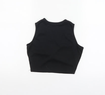 Nasty Gal Women’s Black Cropped Tank Top Size 4 Slim Fit