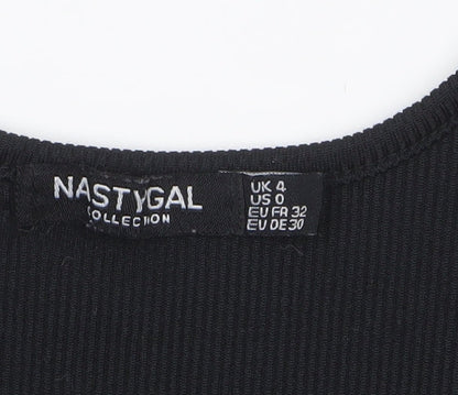 Nasty Gal Women’s Black Cropped Tank Top Size 4 Slim Fit