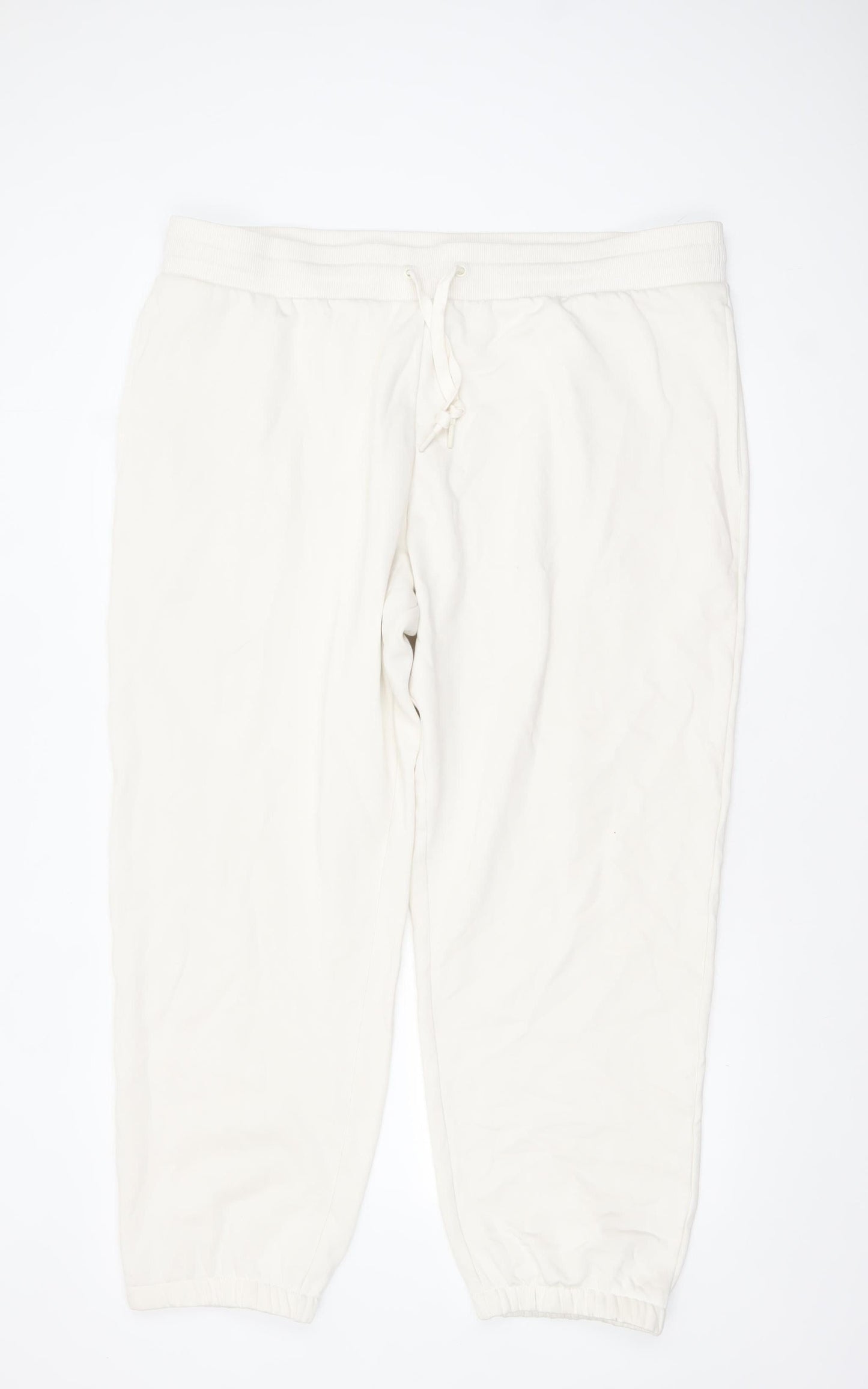 Mens UK Size 2XL Marks and Spencer Regular Fit Jogger Ivory Trousers