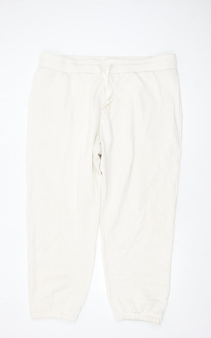 Mens UK Size 2XL Marks and Spencer Regular Fit Jogger Ivory Trousers
