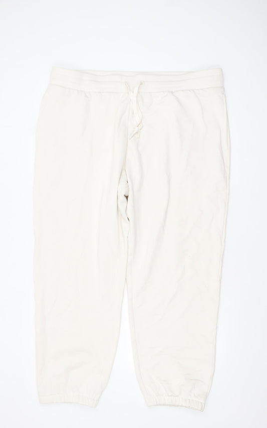 Mens UK Size 2XL Marks and Spencer Regular Fit Jogger Ivory Trousers