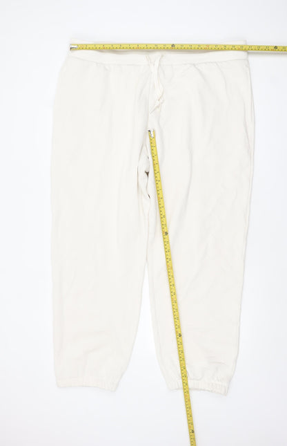 Mens UK Size 2XL Marks and Spencer Regular Fit Jogger Ivory Trousers