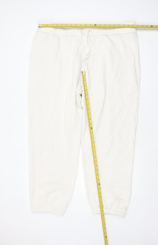 Mens UK Size 2XL Marks and Spencer Regular Fit Jogger Ivory Trousers
