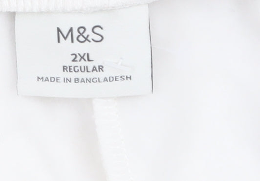 Mens UK Size 2XL Marks and Spencer Regular Fit Jogger Ivory Trousers