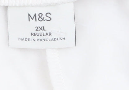 Mens UK Size 2XL Marks and Spencer Regular Fit Jogger Ivory Trousers