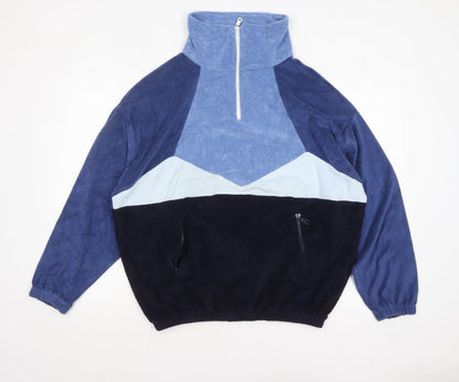 Mens UK Size M Howlin' Blue 1/2 Zip Sweatshirt