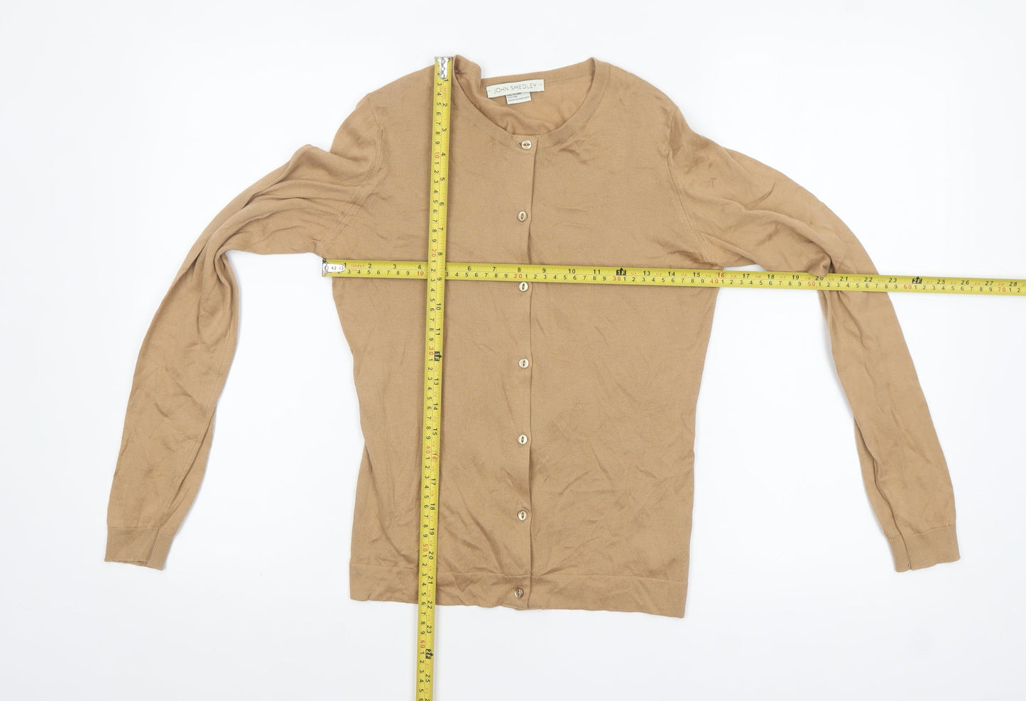 Womens UK Size S John Smedley Beige Cardigan Jumper