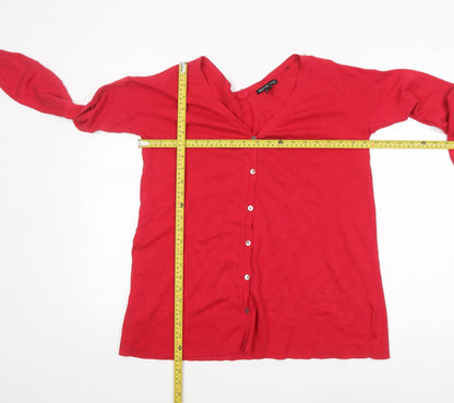 Womens UK Size S Mango Red Cardigan Jumper