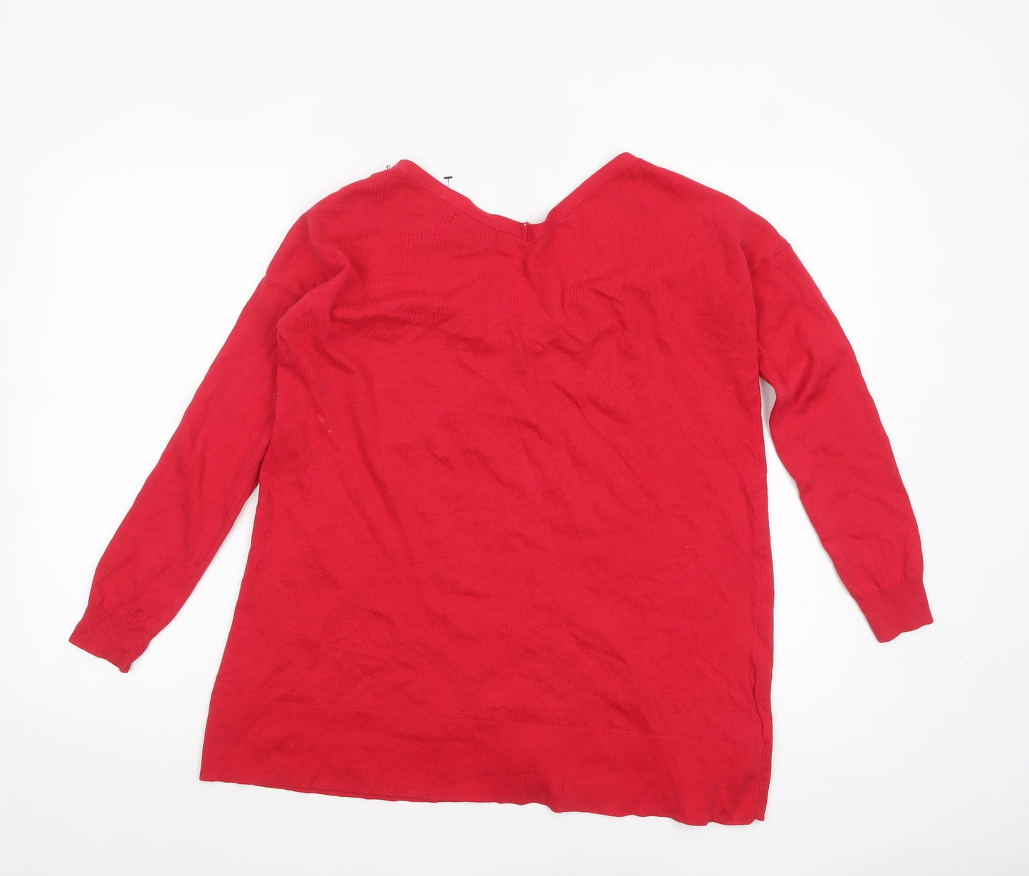 Womens UK Size S Mango Red Cardigan Jumper