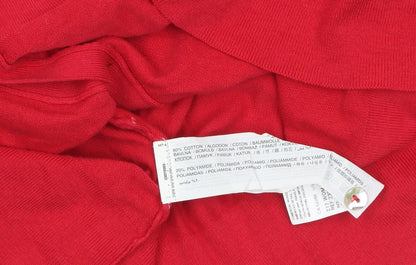 Womens UK Size S Mango Red Cardigan Jumper