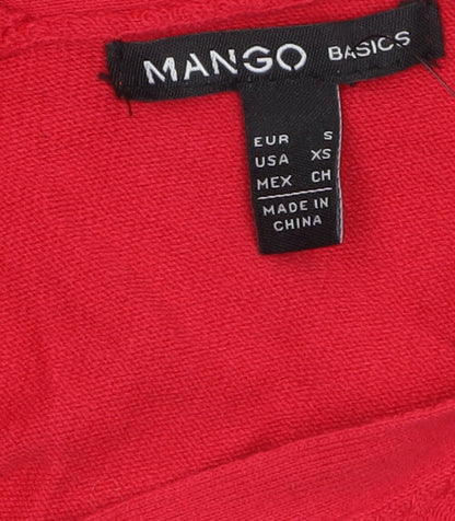 Womens UK Size S Mango Red Cardigan Jumper