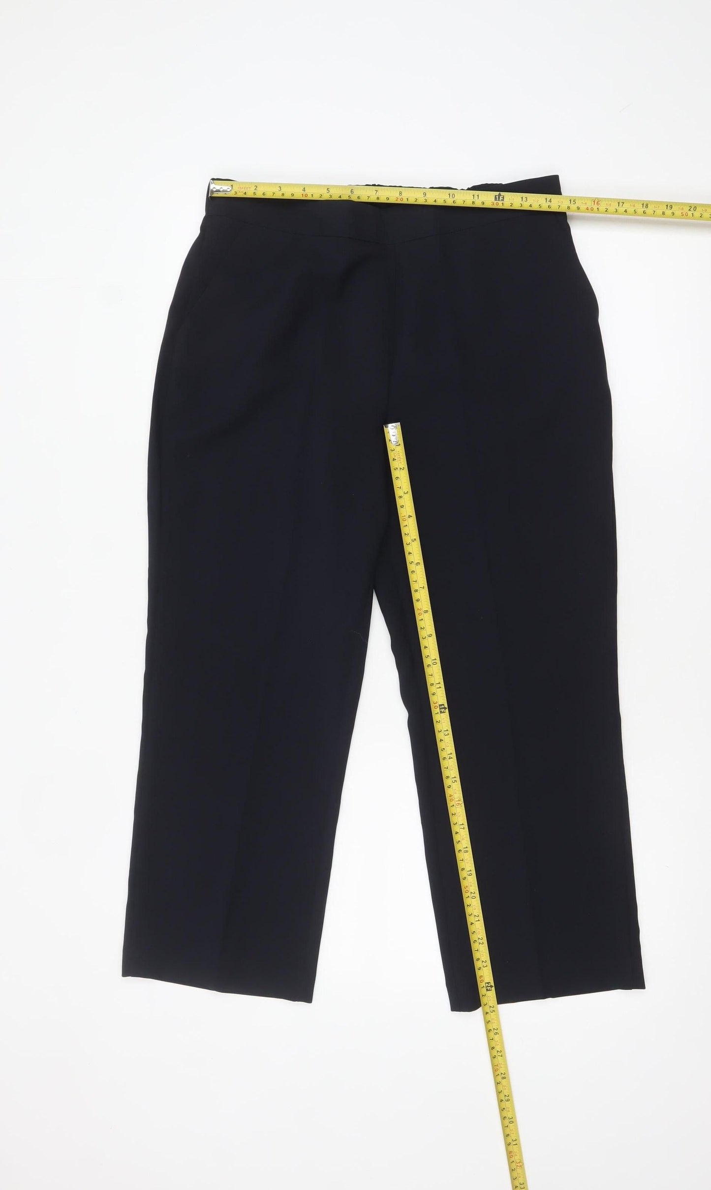 Womens UK Size 12 Bonmarché Regular Fit Casual Workwear Business Black Trousers