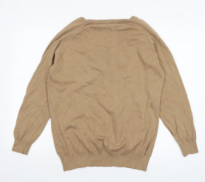 Mens UK Size L Kallspin Beige Pullover Jumper