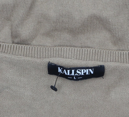 Mens UK Size L Kallspin Beige Pullover Jumper