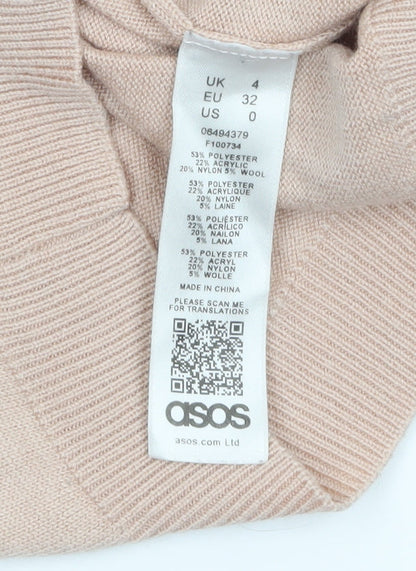 Womens UK Size 4 ASOS Beige Pullover Jumper