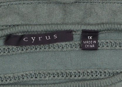 Cyrus Women Green 18 Plus Pullover Knit Jumper