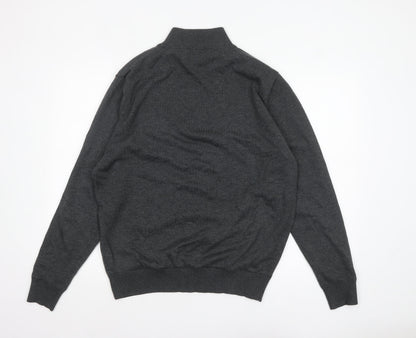 Mens UK Size L Cutter & Buck Grey 1/2 Zip Jumper