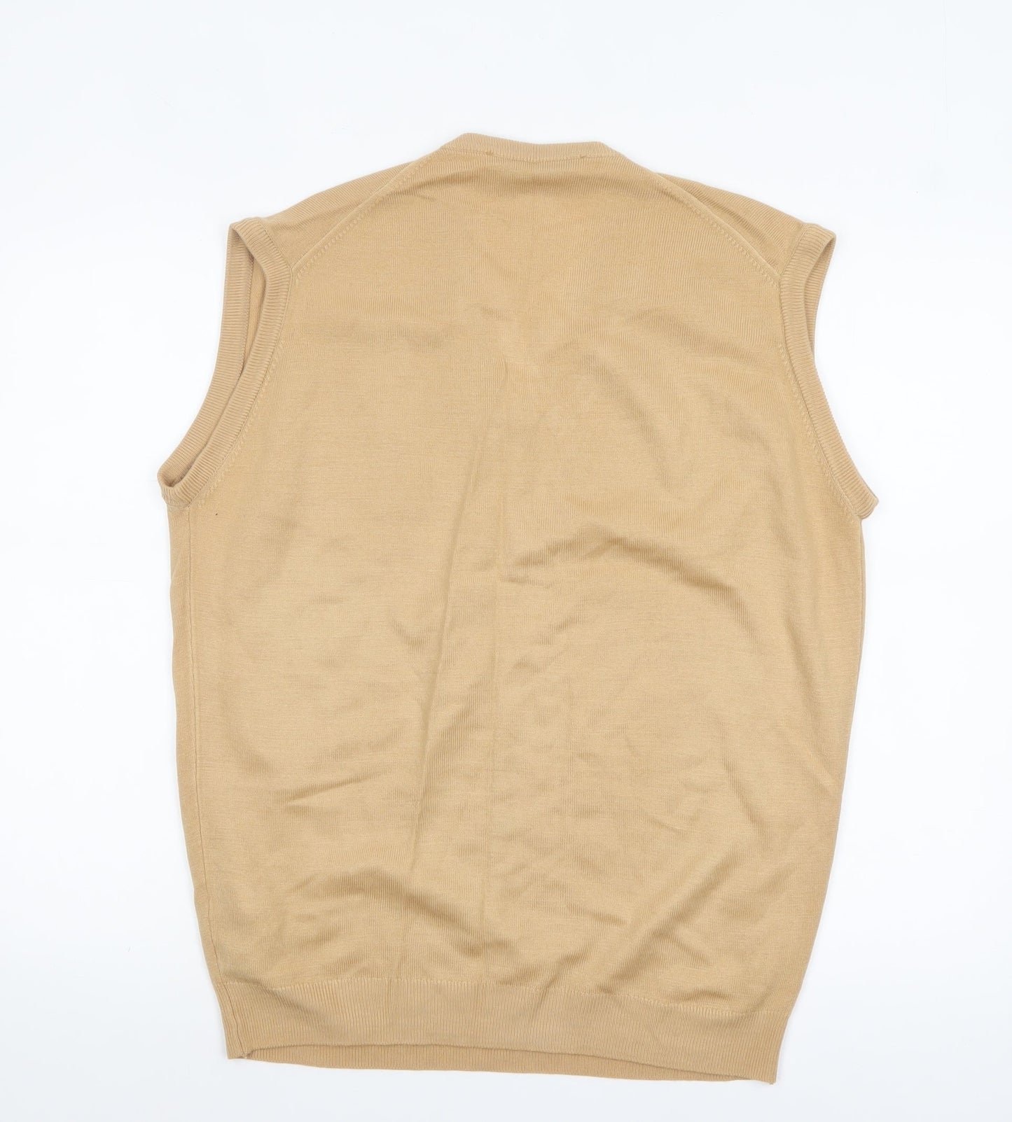 Berkertex Men’s Beige Cashmillon V-Neck Sleeveless Vest Jumper M