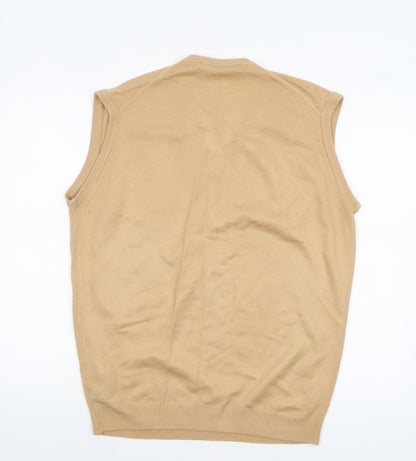 Berkertex Men’s Beige Cashmillon V-Neck Sleeveless Vest Jumper M