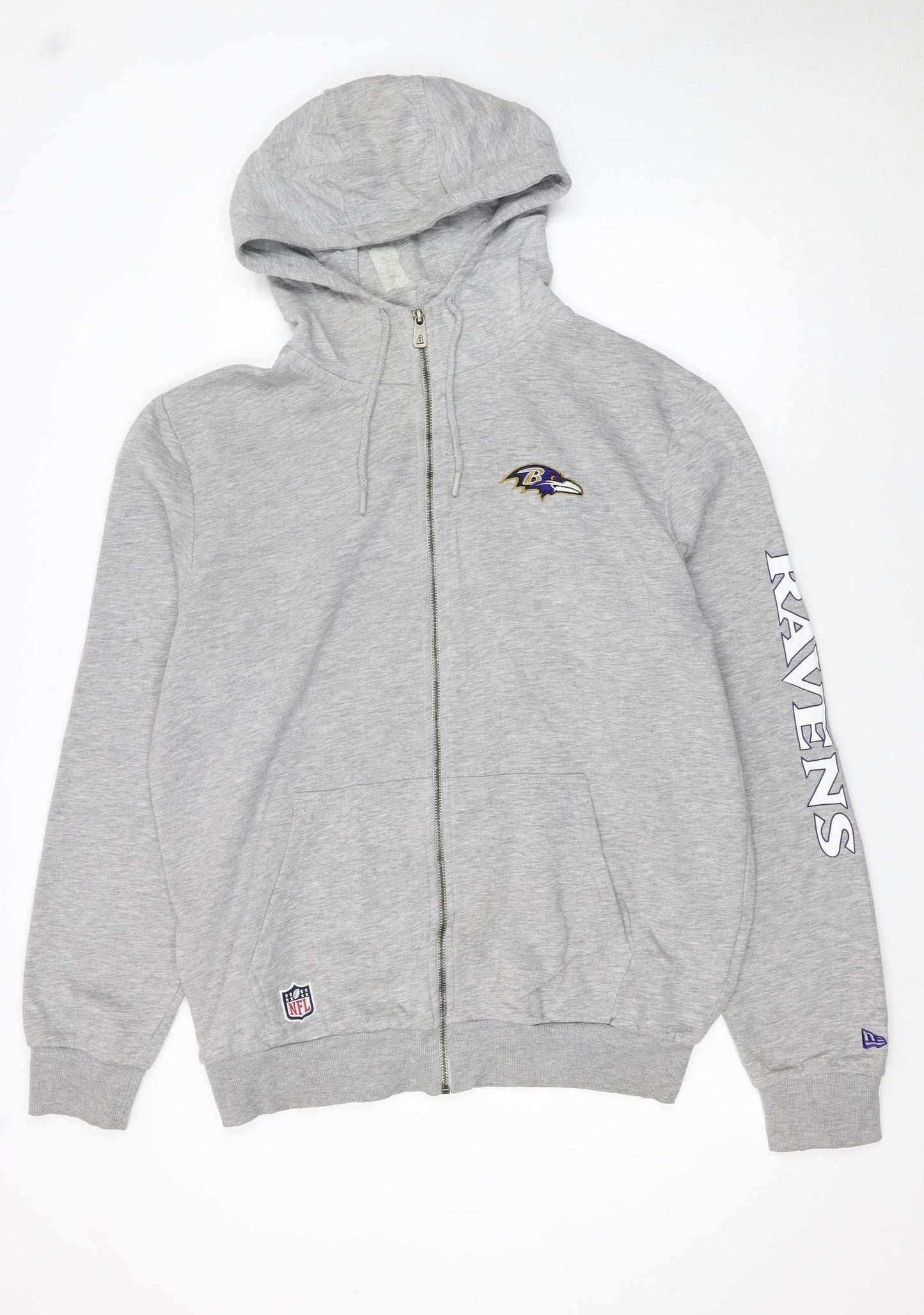 Mens UK Size XL New Era Grey Full Zip Hoodie
