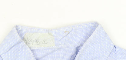 Hugo Boss Men's Blue Slim Fit Long Sleeve Button-Up Shirt 17.5in