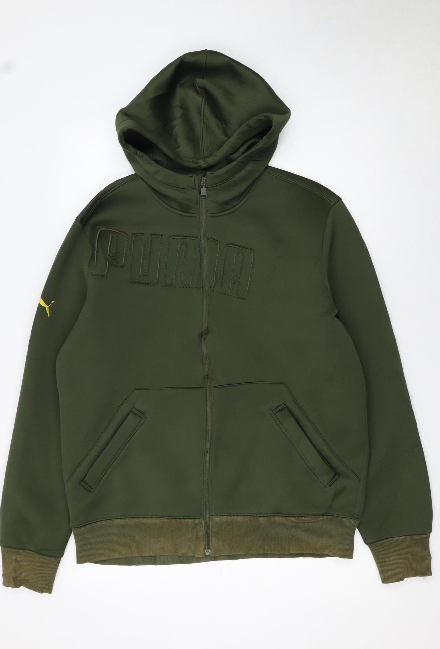 Mens UK Size M PUMA Green Full Zip Hoodie