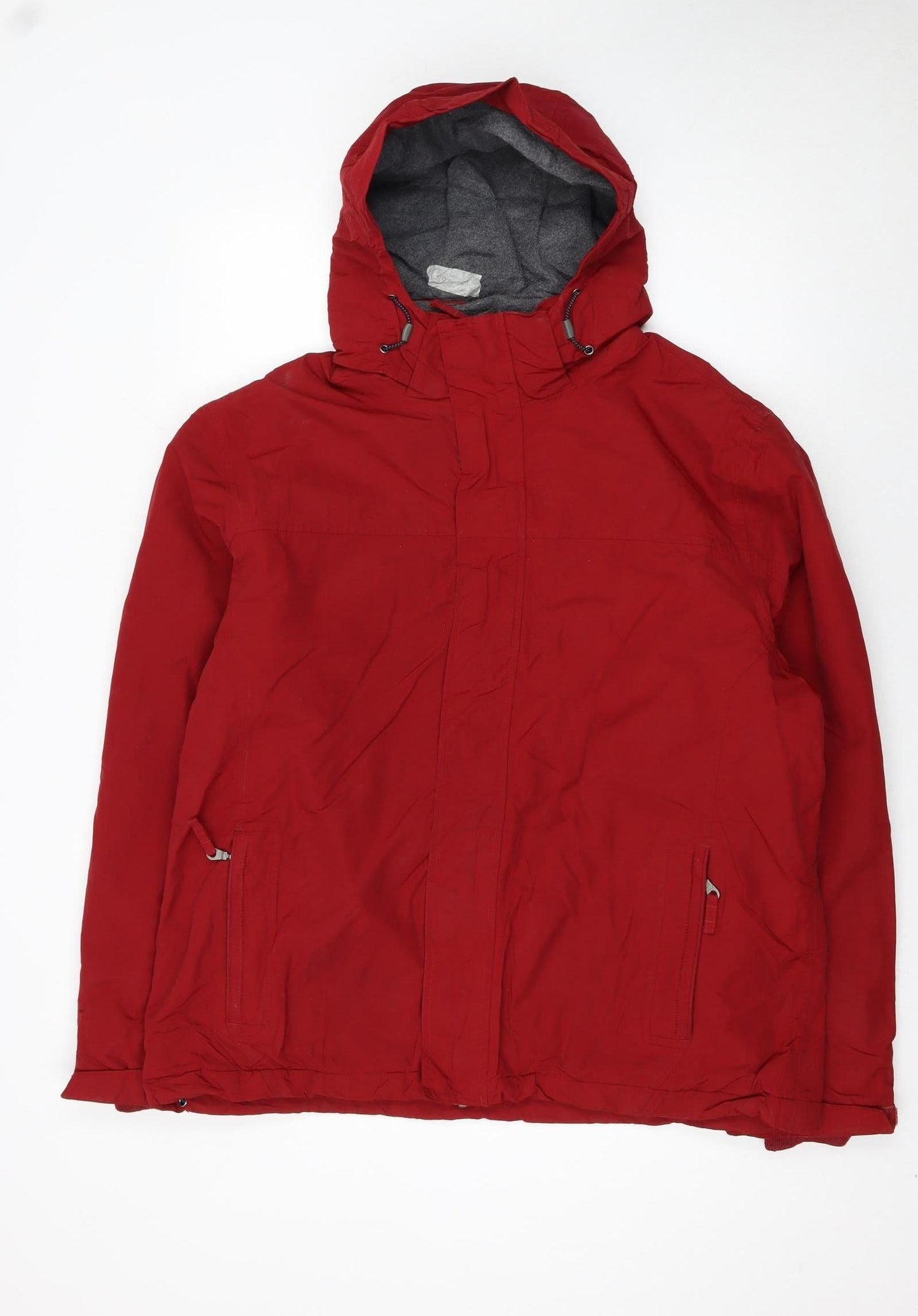 Mens UK Size XL Lands' End Red Full Zip Hoodie