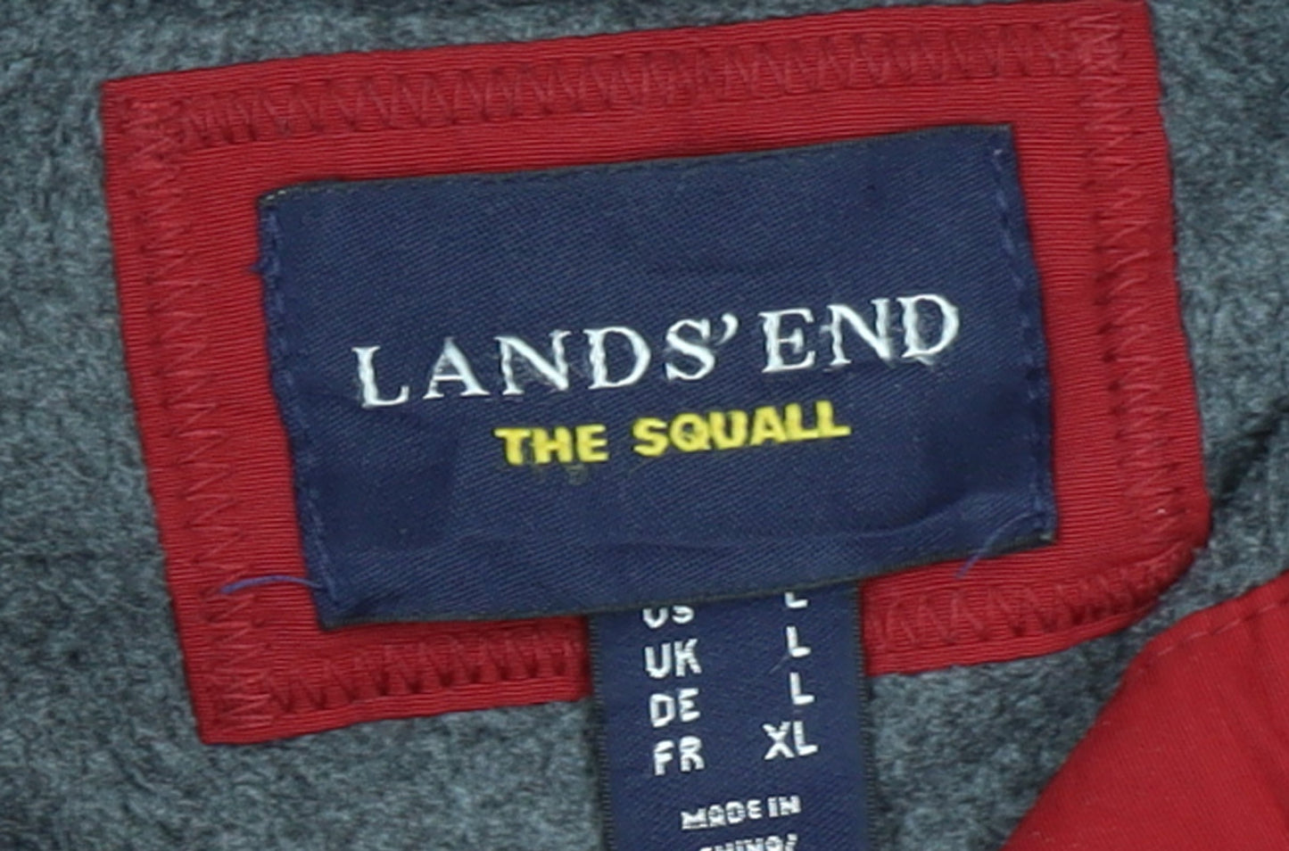 Mens UK Size XL Lands' End Red Full Zip Hoodie