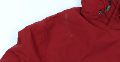 Mens UK Size XL Lands' End Red Full Zip Hoodie