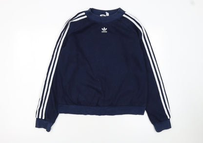 Womens UK Size 12 adidas Blue Pullover Sweatshirt