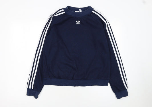 Womens UK Size 12 adidas Blue Pullover Sweatshirt