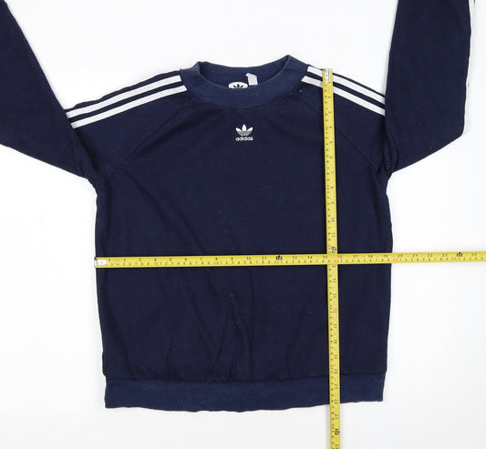Womens UK Size 12 adidas Blue Pullover Sweatshirt