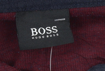 Mens UK Size 2XL HUGO BOSS Red Henley Sweatshirt