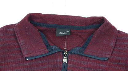 Mens UK Size 2XL HUGO BOSS Red Henley Sweatshirt