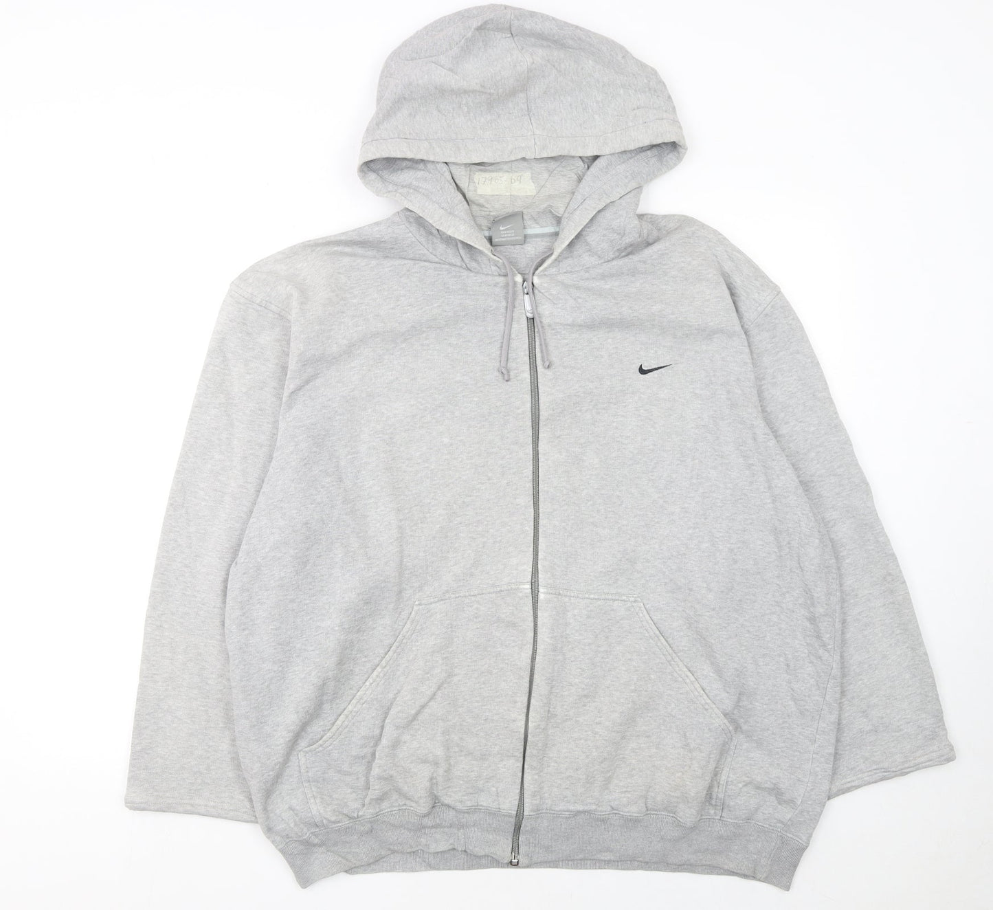 Womens UK Size 2XL Nike Grey Full Zip Hoodie