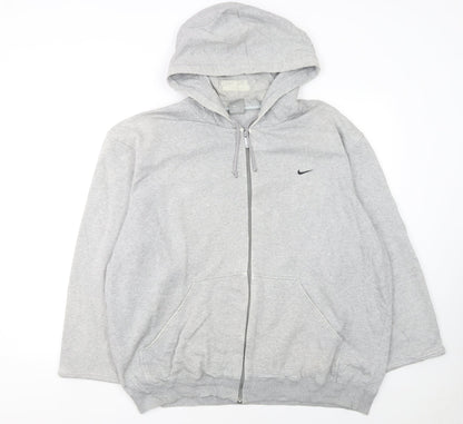 Womens UK Size 2XL Nike Grey Full Zip Hoodie