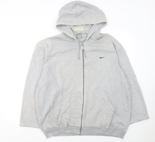 Womens UK Size 2XL Nike Grey Full Zip Hoodie